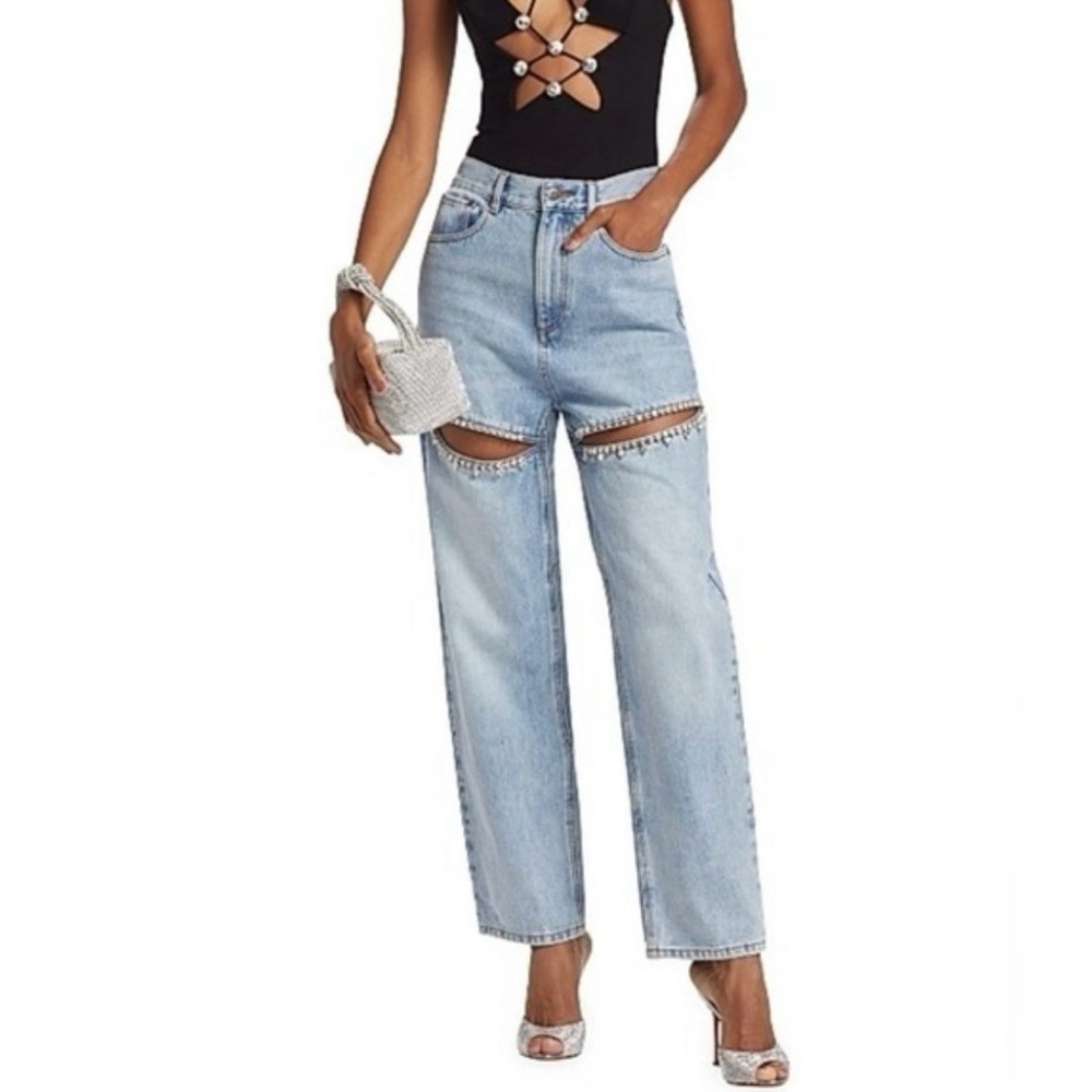 Sz 26 NWOT Torn by Ronny Kobo Rhinestone Jeans